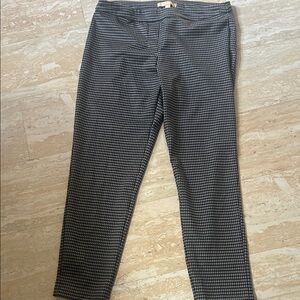 Women's Black and White Houndstooth Straight Leg Pants